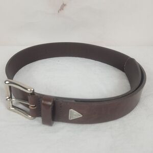VGUC Guess Brown Leather Men's Belt with Silver Buckle